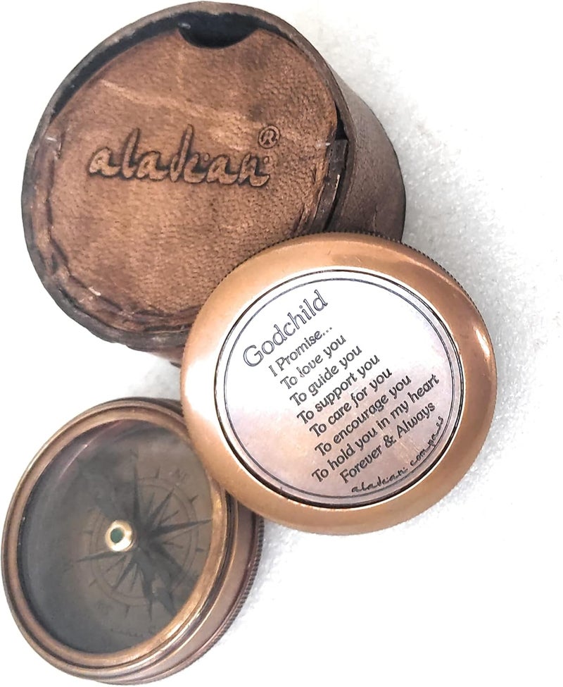 ALADEAN Gift for Godchild Compass | Godson Goddaughter - I Promise to Love You Baptism gifts Christian Communion Confirmation Christmas Birthday Gifts for Boys Girls Kids - Image 2